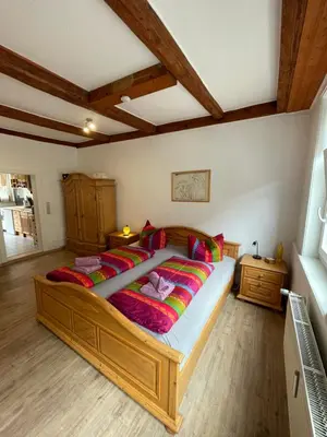 Ein Bett oder Betten in einem Zimmer der Unterkunft Feriendomizil bei Barbara