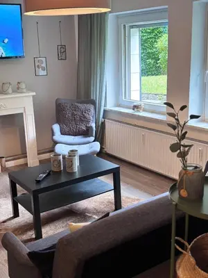 Ein Sitzbereich in der Unterkunft Harz Vital Lodge sehr komfortable Ferienwohnung