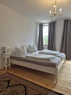 Ein Bett oder Betten in einem Zimmer der Unterkunft Ferienhaus Bärbel