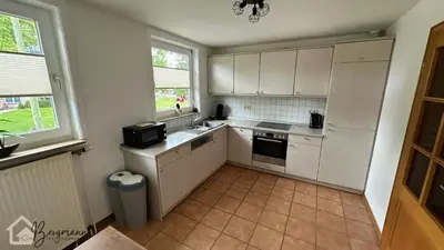 Küche/Küchenzeile in der Unterkunft Ferienwohnung Bergmann mit Balkon und Kamin