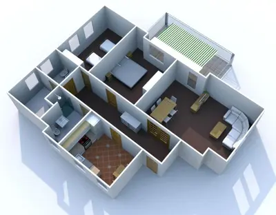 Grundriss der Unterkunft Ferienwohnung Bergmann mit Balkon und Kamin