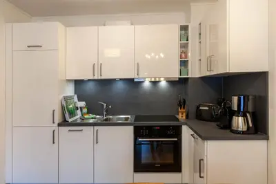 Küche/Küchenzeile in der Unterkunft Ferienwohnung BergTräumchen mit Sauna und Balkon