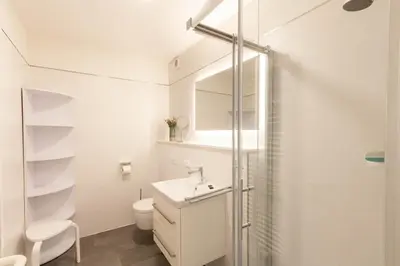 Ein Badezimmer in der Unterkunft Ferienwohnung BergTräumchen mit Sauna und Balkon