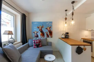 Ein Sitzbereich in der Unterkunft Ferienwohnung Wurmbergstübchen an der Wurmbergseilbahn