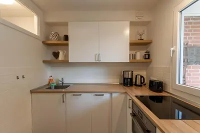 Küche/Küchenzeile in der Unterkunft Ferienwohnung Somnia mit Balkon