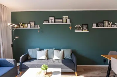 Ein Sitzbereich in der Unterkunft Ferienwohnung Somnia mit Balkon