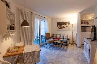 Küche/Küchenzeile in der Unterkunft Kleine Bergsuite mit Terrasse