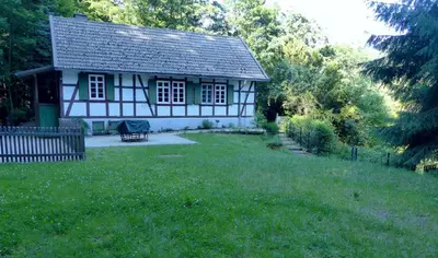 Ein Garten an der Unterkunft Waldhaus Staufenbergblick in Zorge