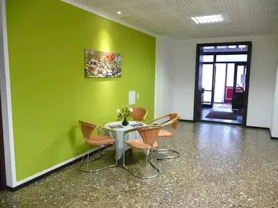 Ein Sitzbereich in der Unterkunft Hotel Appartementanlage Hermannshöhle