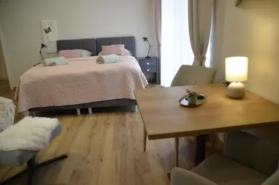Ein Bett oder Betten in einem Zimmer der Unterkunft Ferienwohnung Mühlenanger