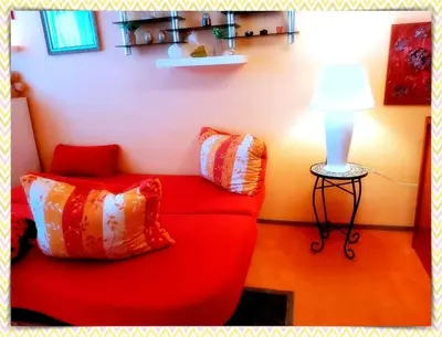 Ein Sitzbereich in der Unterkunft Ferienwohnung Bad Harzburg