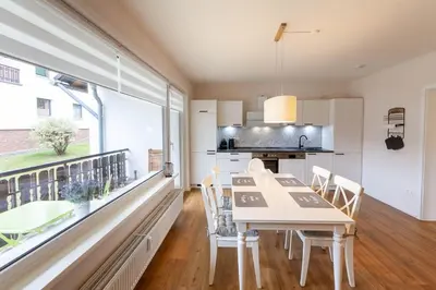 Küche/Küchenzeile in der Unterkunft Ferienwohnung Bergfreude mit Balkon
