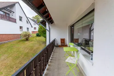 Ein Garten an der Unterkunft Ferienwohnung Bergfreude mit Balkon