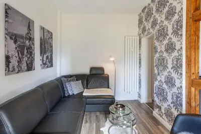 Ein Sitzbereich in der Unterkunft Ferienwohnung Bergprinz mit Terrasse