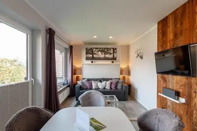 TV/Unterhaltungsangebot in der Unterkunft Ferienwohnung Harzlaune mit Balkon und Wurmbergblick