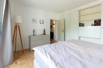 Ein Bett oder Betten in einem Zimmer der Unterkunft Ferienwohnung Ausblick