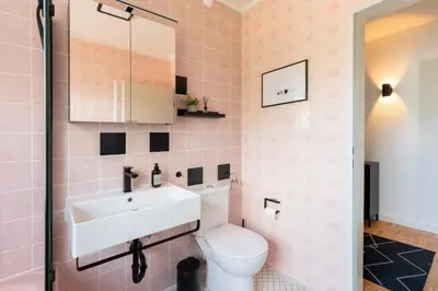 Ein Badezimmer in der Unterkunft Ferienwohnung Ausblick