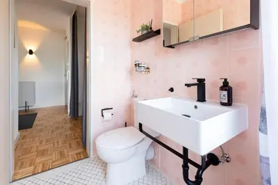 Ein Badezimmer in der Unterkunft Ferienwohnung Ausblick