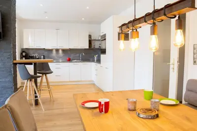 Küche/Küchenzeile in der Unterkunft Ferienwohnung Oberharzer Bergluft mit Balkon