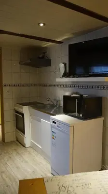 Küche/Küchenzeile in der Unterkunft Pension im Glück Thale