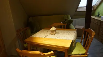Ein Sitzbereich in der Unterkunft Pension im Glück Thale