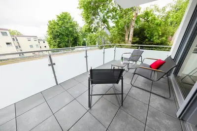 Ein Balkon oder eine Terrasse in der Unterkunft Harz-Eleganz Haus f mit 3 Appartments