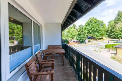 Ein Balkon oder eine Terrasse in der Unterkunft Ferienwohnung Bergkristall mit Balkon