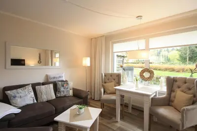 Ein Sitzbereich in der Unterkunft Ferienwohnung Bergparadies mit Terrasse