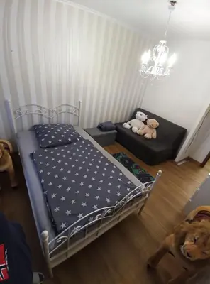 Ein Bett oder Betten in einem Zimmer der Unterkunft Ferienwohnung - Glockenbergtraum - im schönen Harz, 2 Zimmer mit Südbalkon
