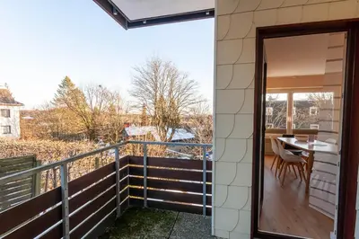 Ein Balkon oder eine Terrasse in der Unterkunft Ferienwohnung Talsicht mit Balkon - Hunde willkommen
