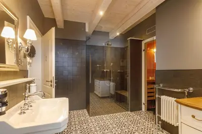 Ein Badezimmer in der Unterkunft Landhaus zum Wilddieb