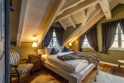 Ein Bett oder Betten in einem Zimmer der Unterkunft Landhaus zum Wieseneck