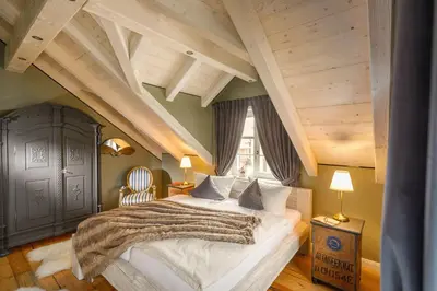 Ein Bett oder Betten in einem Zimmer der Unterkunft Landhaus zum Wieseneck