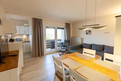 Küche/Küchenzeile in der Unterkunft Ferienwohnung Wurmberg Ausblick mit Balkon