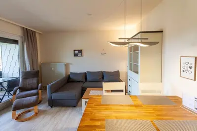 Ein Sitzbereich in der Unterkunft Ferienwohnung Wurmberg Ausblick mit Balkon