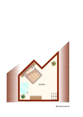 Grundriss der Unterkunft Ferienwohnung Bergblick mit Balkon