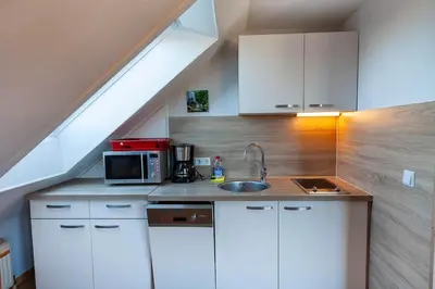 Küche/Küchenzeile in der Unterkunft Ferienwohnung Bergblick mit Balkon