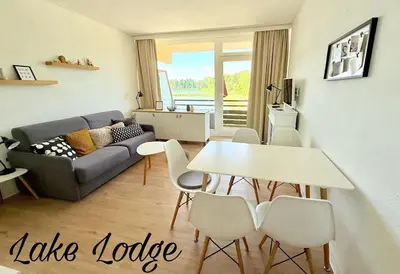 Ein Sitzbereich in der Unterkunft Lake Lodge am Kranichsee - Hahnenklee im Harz
