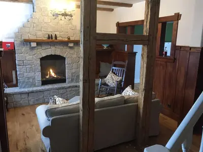 Ein Sitzbereich in der Unterkunft Haus Schwalbenherd