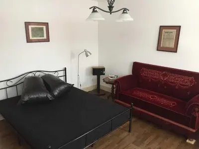 Ein Sitzbereich in der Unterkunft Haus Schwalbenherd