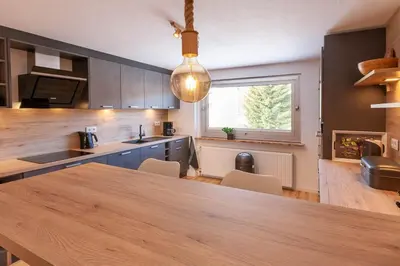 Küche/Küchenzeile in der Unterkunft Ferienhaus Holzwurm
