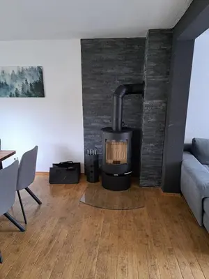 Ein Sitzbereich in der Unterkunft Ferienhaus Harzer Budenzauber mit Sauna