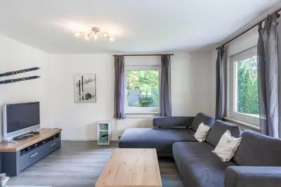Ein Sitzbereich in der Unterkunft Ferienhaus Huckla