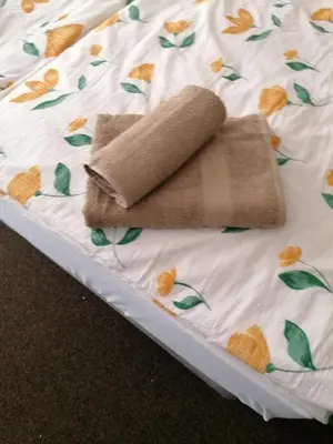 Ein Bett oder Betten in einem Zimmer der Unterkunft An der Bode
