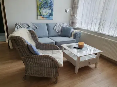 Ein Sitzbereich in der Unterkunft Ferienwohnung Wagner