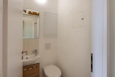 Ein Badezimmer in der Unterkunft Ferienwohnung Panoramablick mit Balkon