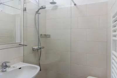 Ein Badezimmer in der Unterkunft Ferienwohnung Panoramablick mit Balkon