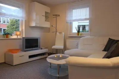 Ein Sitzbereich in der Unterkunft Ferienwohnung Arlt