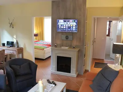 TV/Unterhaltungsangebot in der Unterkunft Bocksbergblick Ausspann