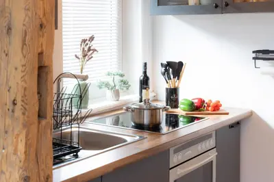 Küche/Küchenzeile in der Unterkunft 3 Zimmer Ferienwohnung Harter Brocken